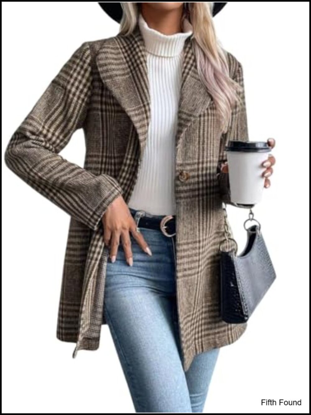 Wool Blend Plaid Blazer Shawl Collar One Button Slim Fit Business Casual